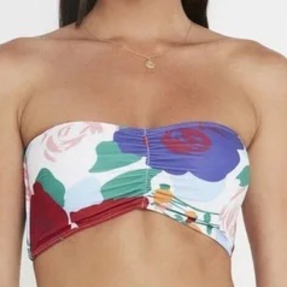 Faithfull the Brand Steffy Bikini Anita Floral Bandeau Top - Picture 1 of 9